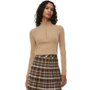 SUNDAY BEST x ARITZIA Monarch 1/2 Zip Cropped Mock Neck Long Sleeve